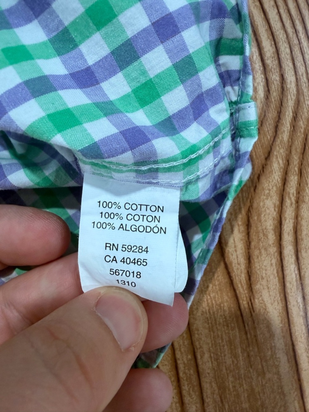 7/$20 The Children’s Place Green & Blue Gingham Long Sleeve Button-Up Shirt - Picture 4 of 4